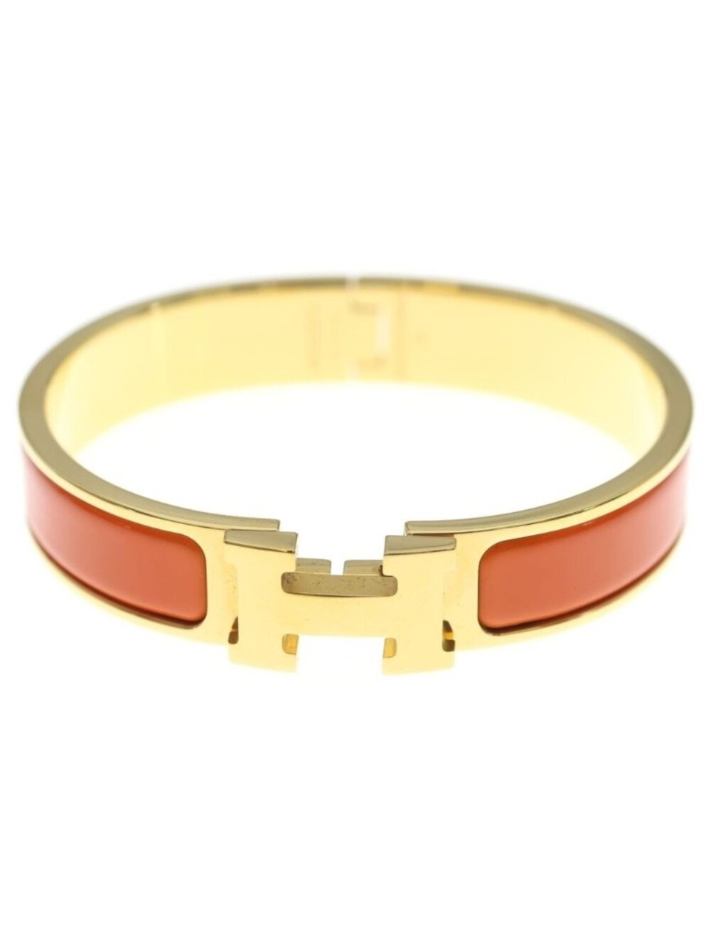 Hermes Clic H Orange Gold Bracelet Bangle